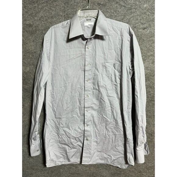 Modena Dress Shirt Mens 16.5 36/37 Button Up Collared Long Sleeve Woven Gray - Picture 1 of 8